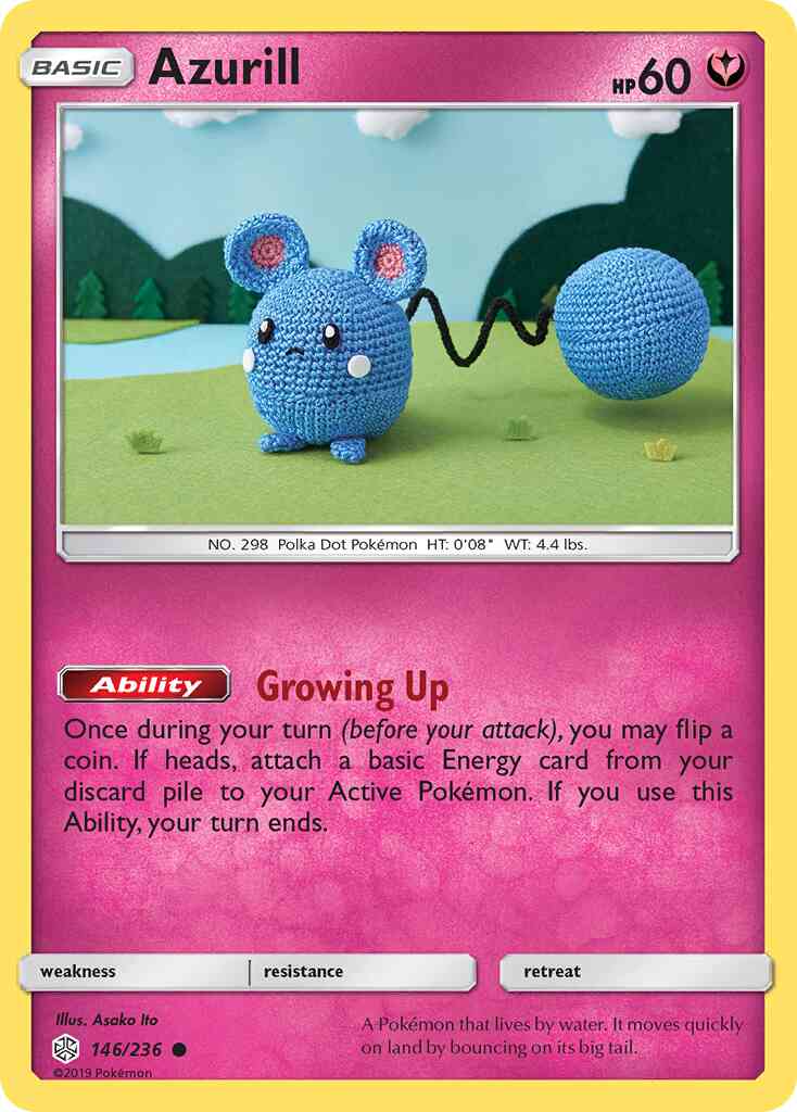 Common sm12-146 reverse – Pokémon Azurill - 146/236 - Common [sm12-146] [Reverse Holo]