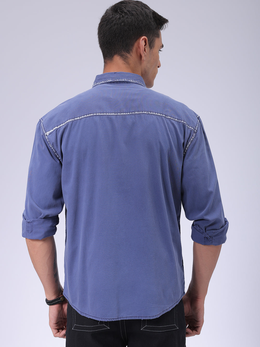 The Indian Garage Co Men's Navy Blue Regular Fit Vintage Shirt - view 3