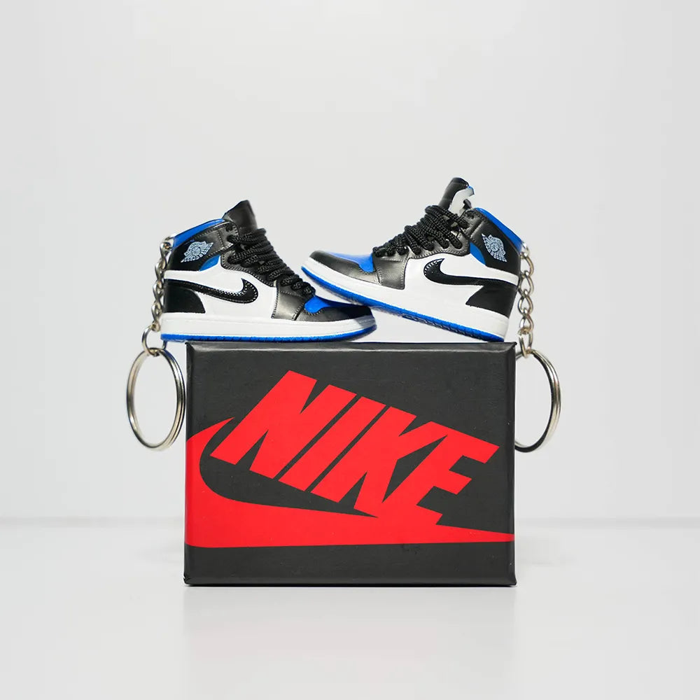 Kicks Machine 3D Sneaker Keychain With Box - Jordan 1 Royal Toe