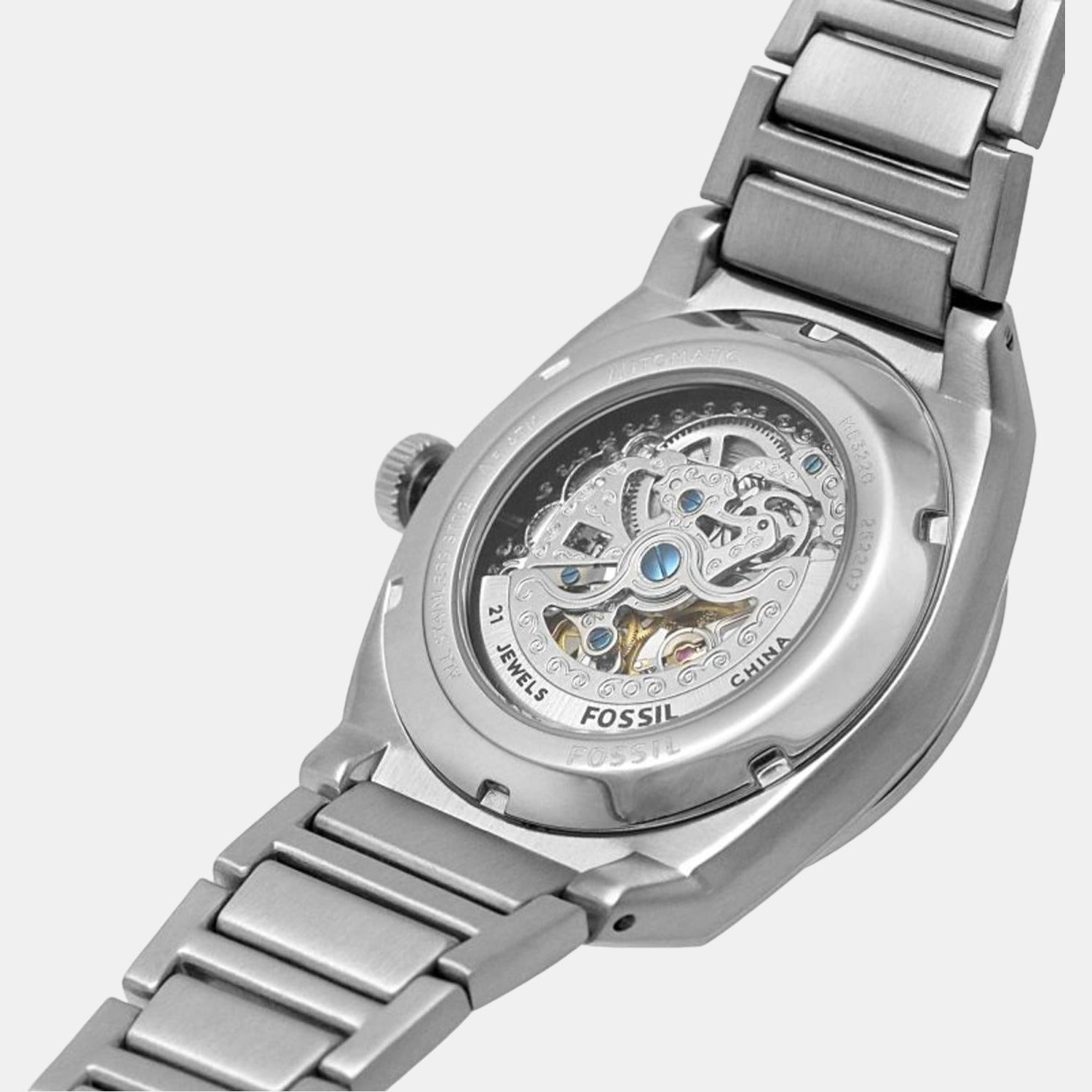 Fossil Everett Men Automatic Blue Dial Analog Stainless Steel Watch ME3220 - view 7
