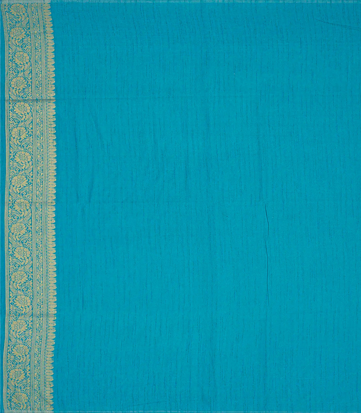 RmKV Blue Woven Art Dupion Saree With Floral Motifs-Blue - view 4