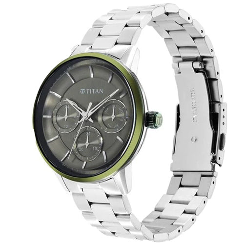 Titan Urban Magic Green Dial Quartz Multifunction Stainless Steel Strap watch for Men 42mm NT90133KM01 - view 2