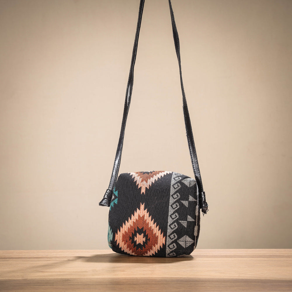 KACHCHH JI CHHAAP Black - Handcrafted Woven Cotton Shoulder Bag (Set of 2) - view 3