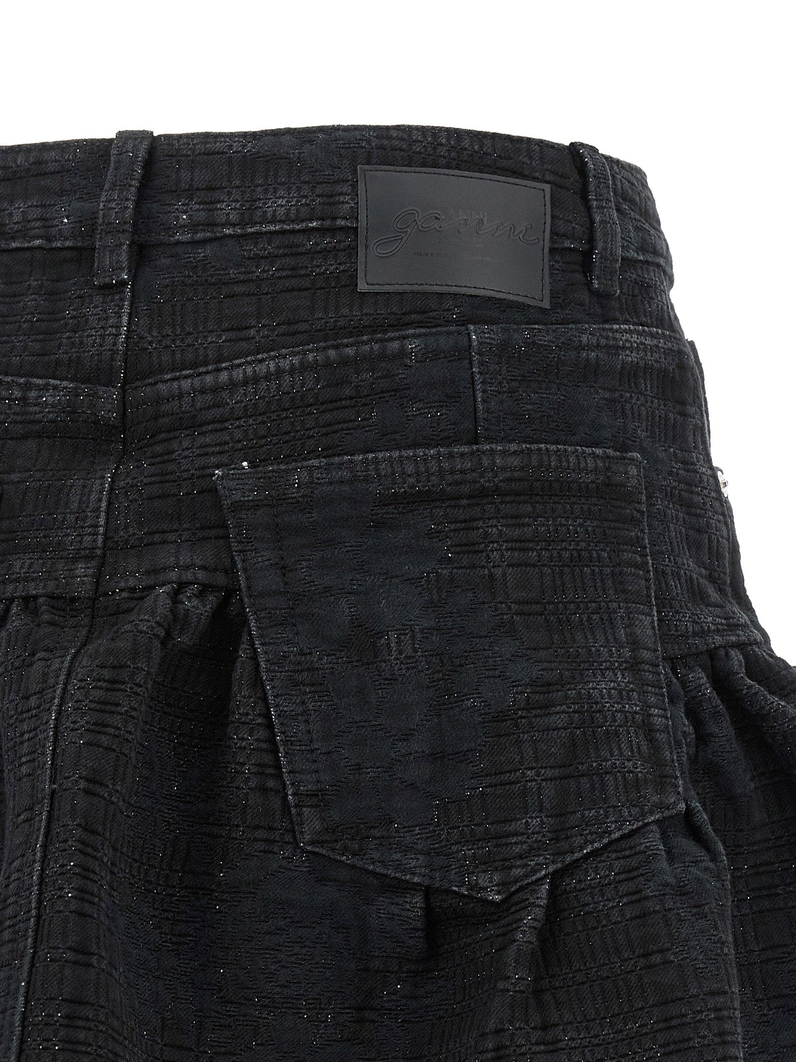 Ganni Lurex Denim Skirt - view 4