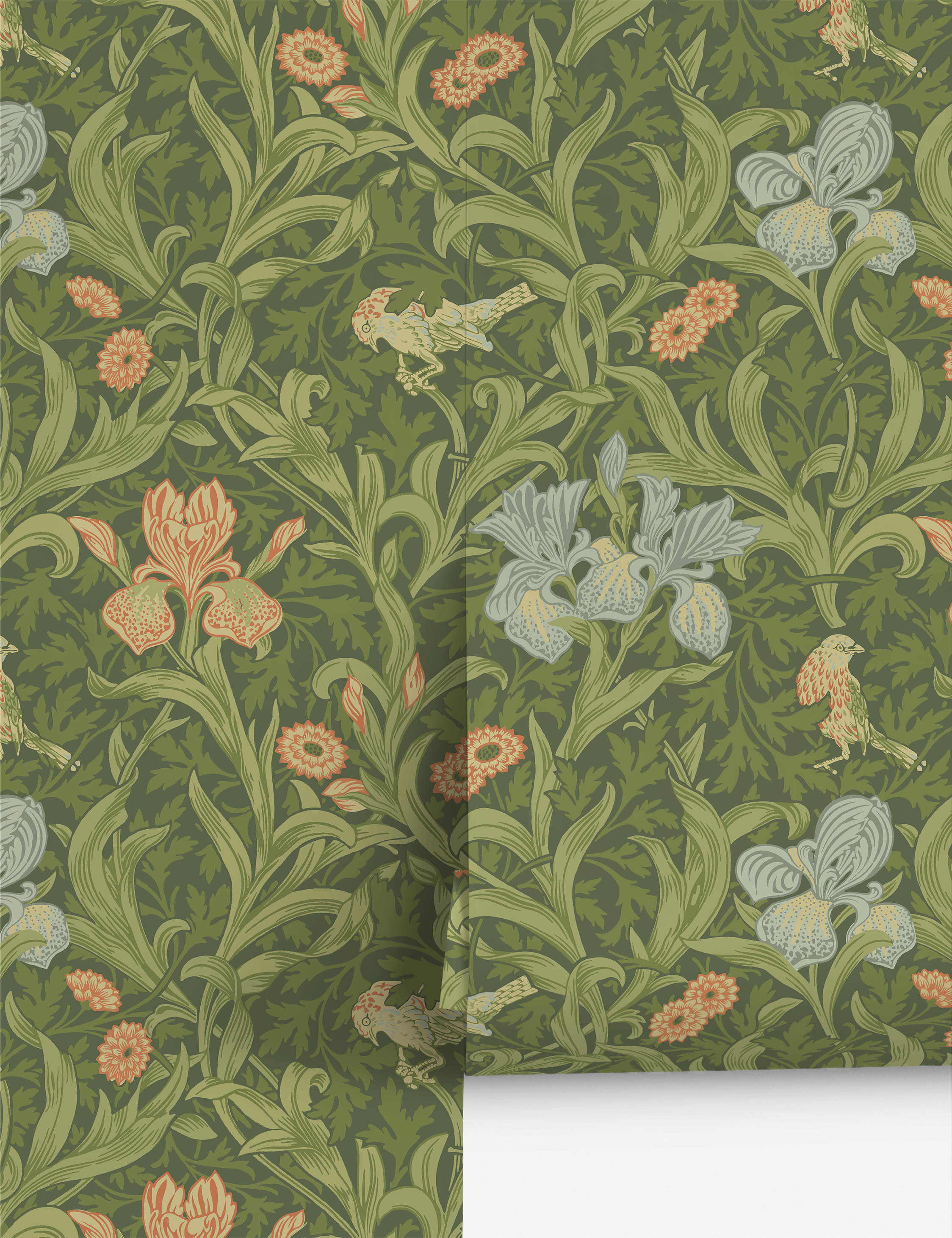 Lulu and Georgia Iris Wallpaper by Morris & Co. - view 2