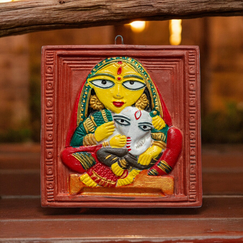 SHILPOGARM Terracotta Tile Wall Hanging (6 inch x 6 inch)