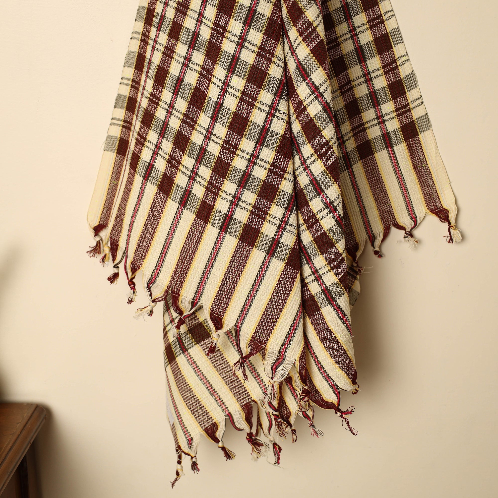 GWALIOR HANDLOOMS Brown - Handloom Fine Cotton Checks Bath Towel 146 - view 2
