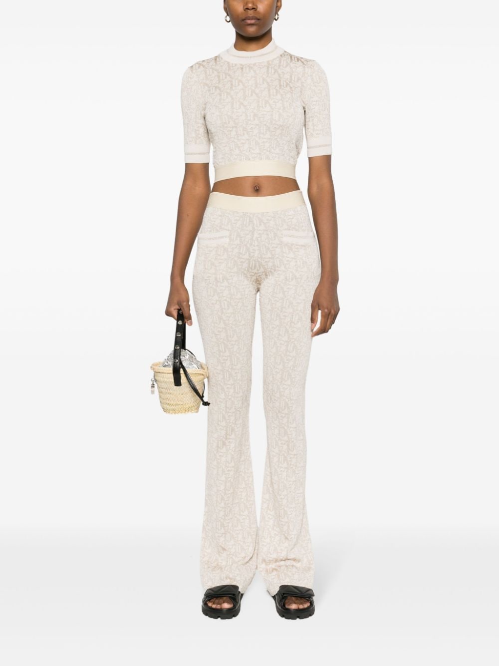 Palm Angels Monogram jacquard knit trousers - view 2