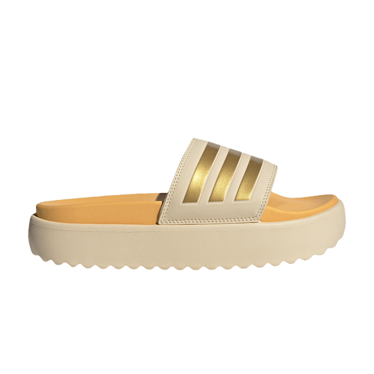 Yeezy adidas Adilette Platform Slides Crystal Sand Gold Metallic Semi Spark (Women's)