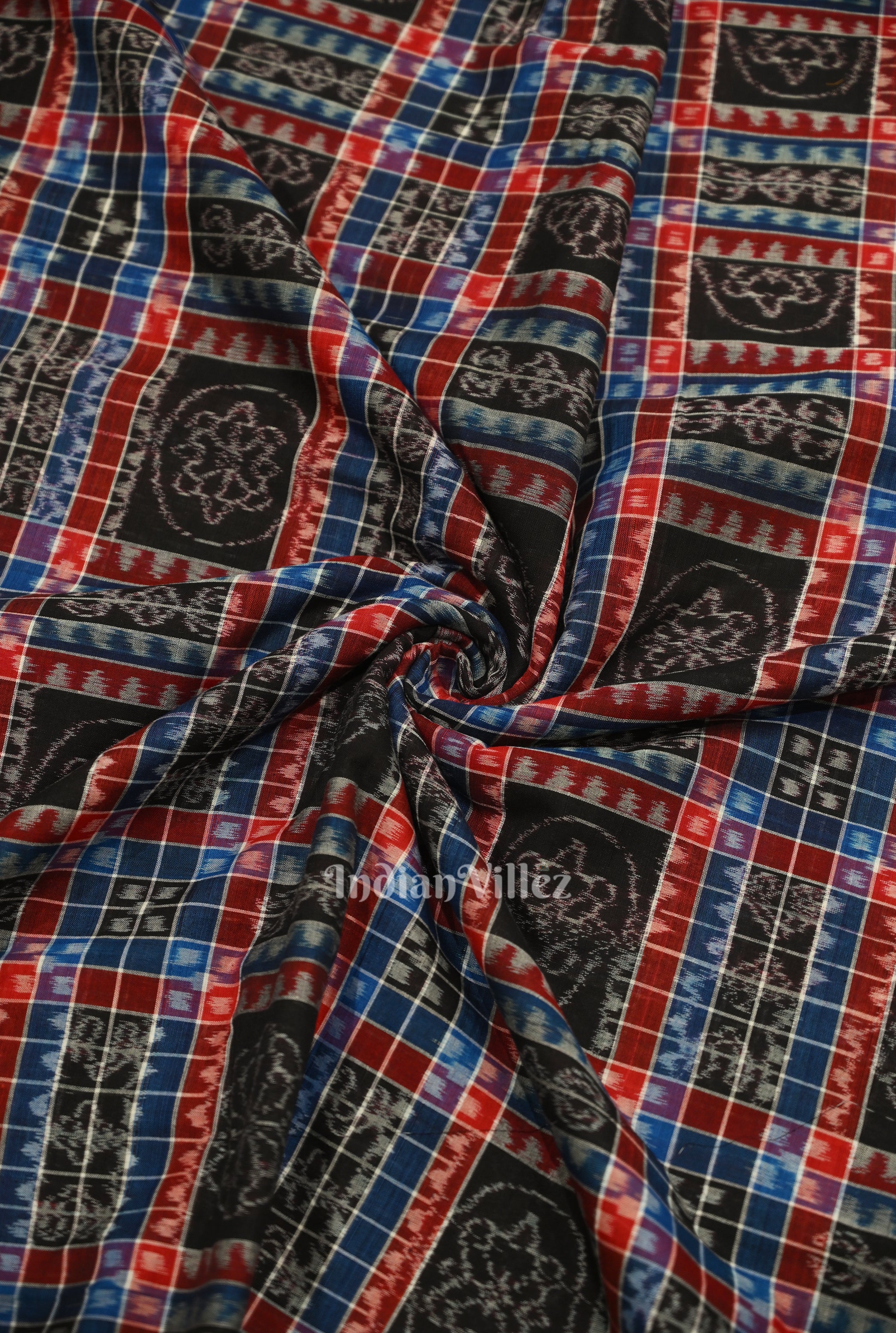 IndianVillèz Multi Color Utkalaxmi Sambalpuri Ikat Cotton Fabric