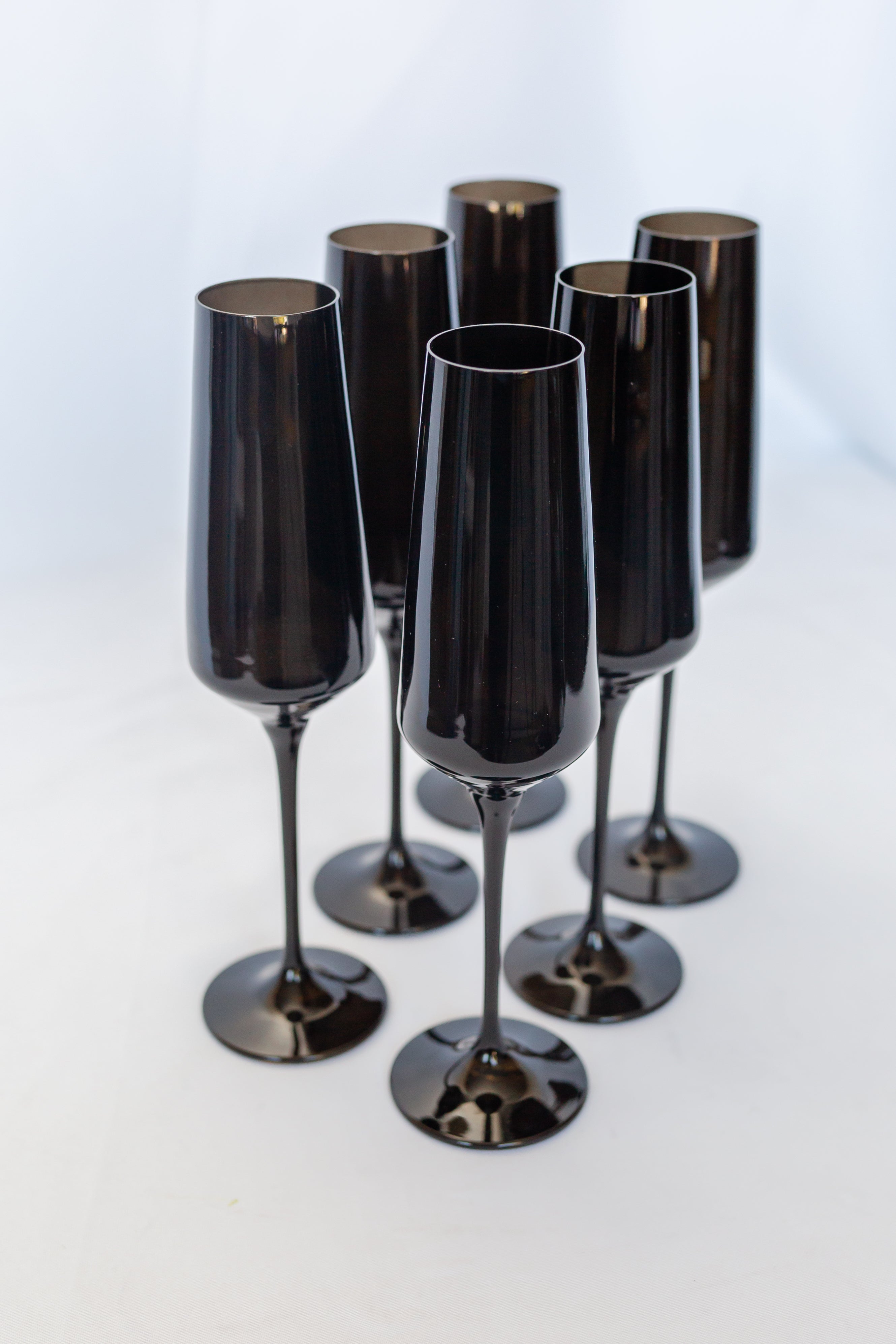 Estelle Colored Glass Estelle Colored Champagne Flute - Set of 6 {Black} - view 2