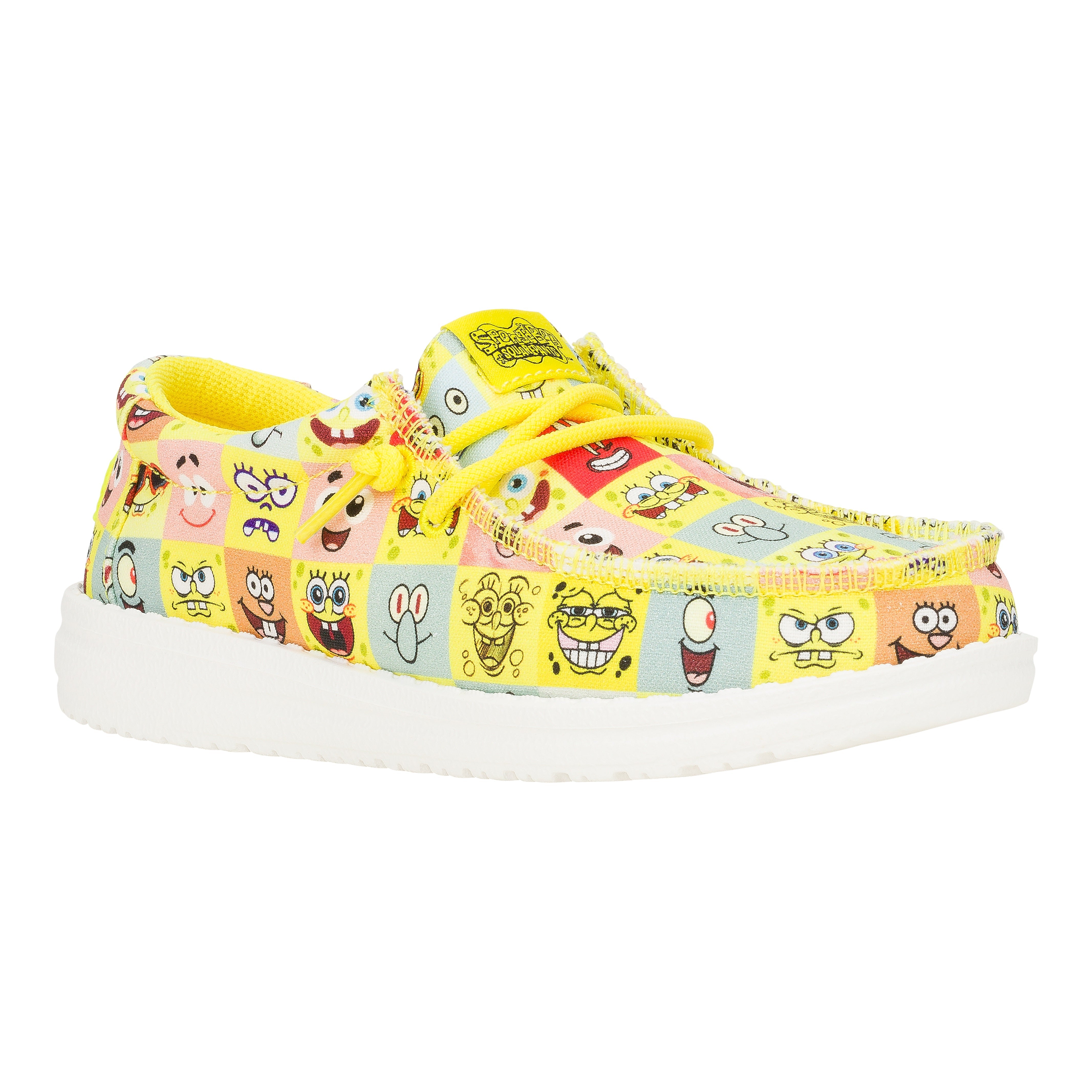 HEYDUDE shoes Wally Youth SpongeBob Faces - Cyber Yellow/Multi - view 8