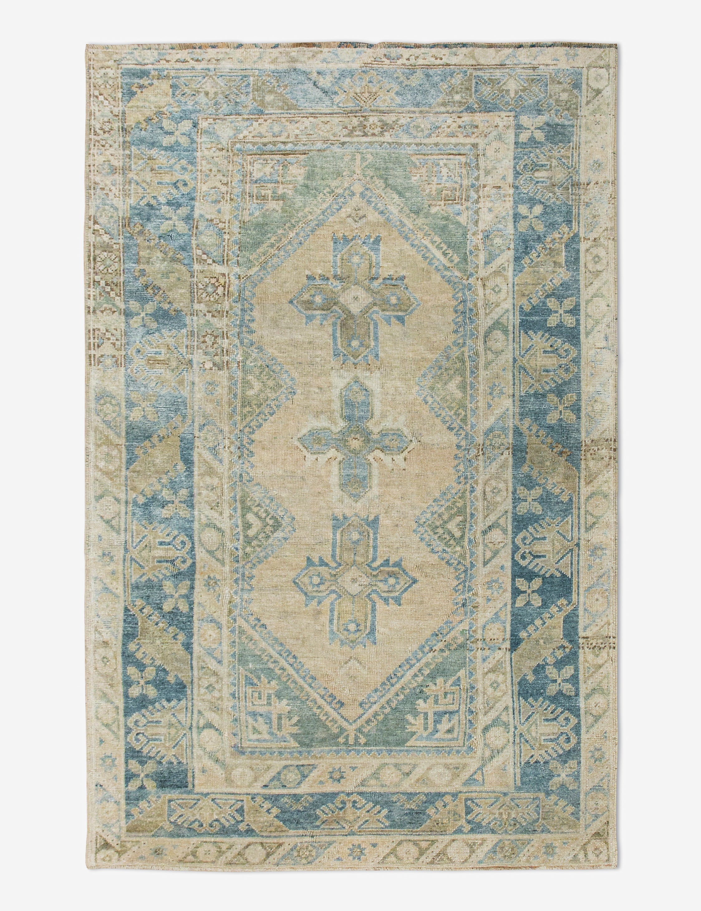Lulu and Georgia Vintage Turkish Hand-Knotted Wool Rug No. 459, 4'4" x 6'7"