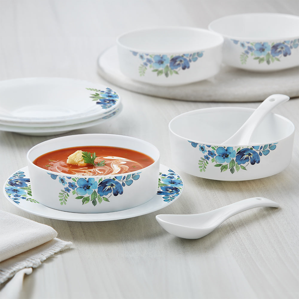 My Borosil Larah by Borosil Pansy Soup Bowl w Saucer Set