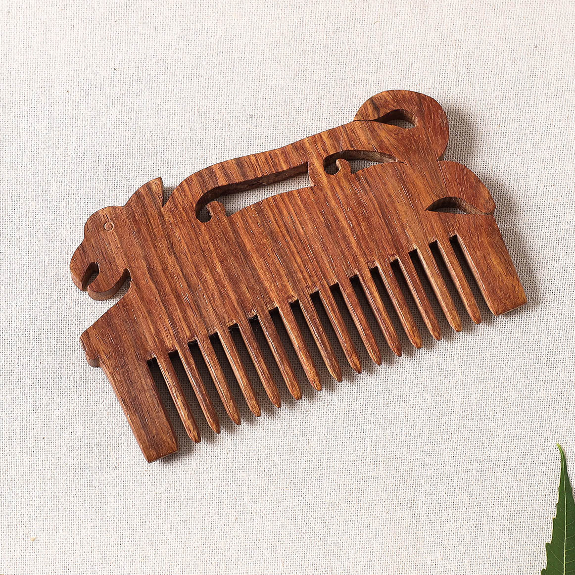 ITOKRI CRAFTS INITIATIVE Bijnor Hand Carved Sheesham Wood Comb (Medium) - view 2