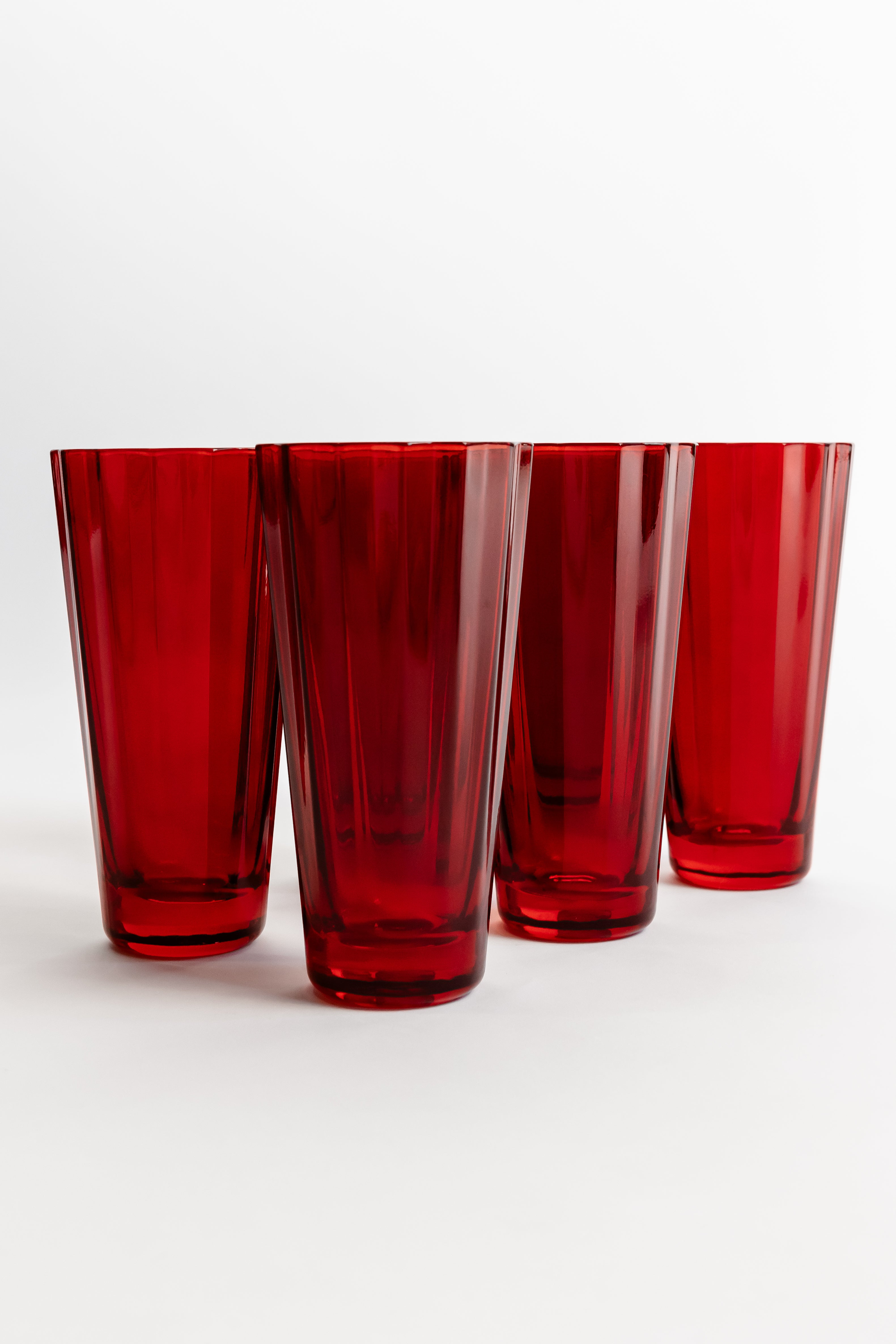 Estelle Colored Glass Estelle Colored Sunday High Balls - Set of 6 {Red}