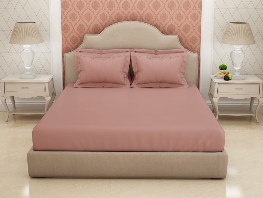 Spaces India Solid Blush Solid King Size Bedsheet - Eminence By Spaces
