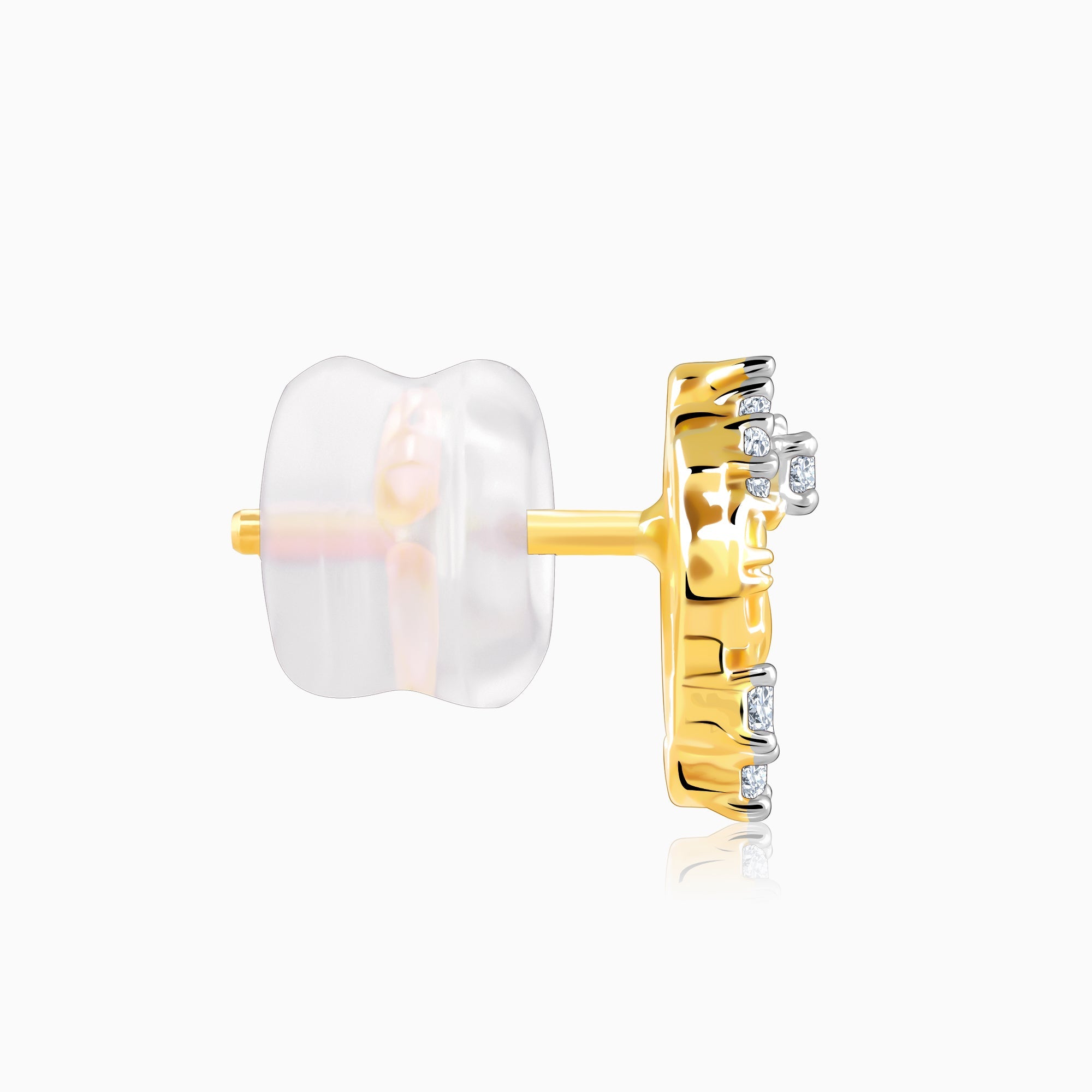 GIVA Jewellery Gold Unfurl Diamond Earrings - view 5