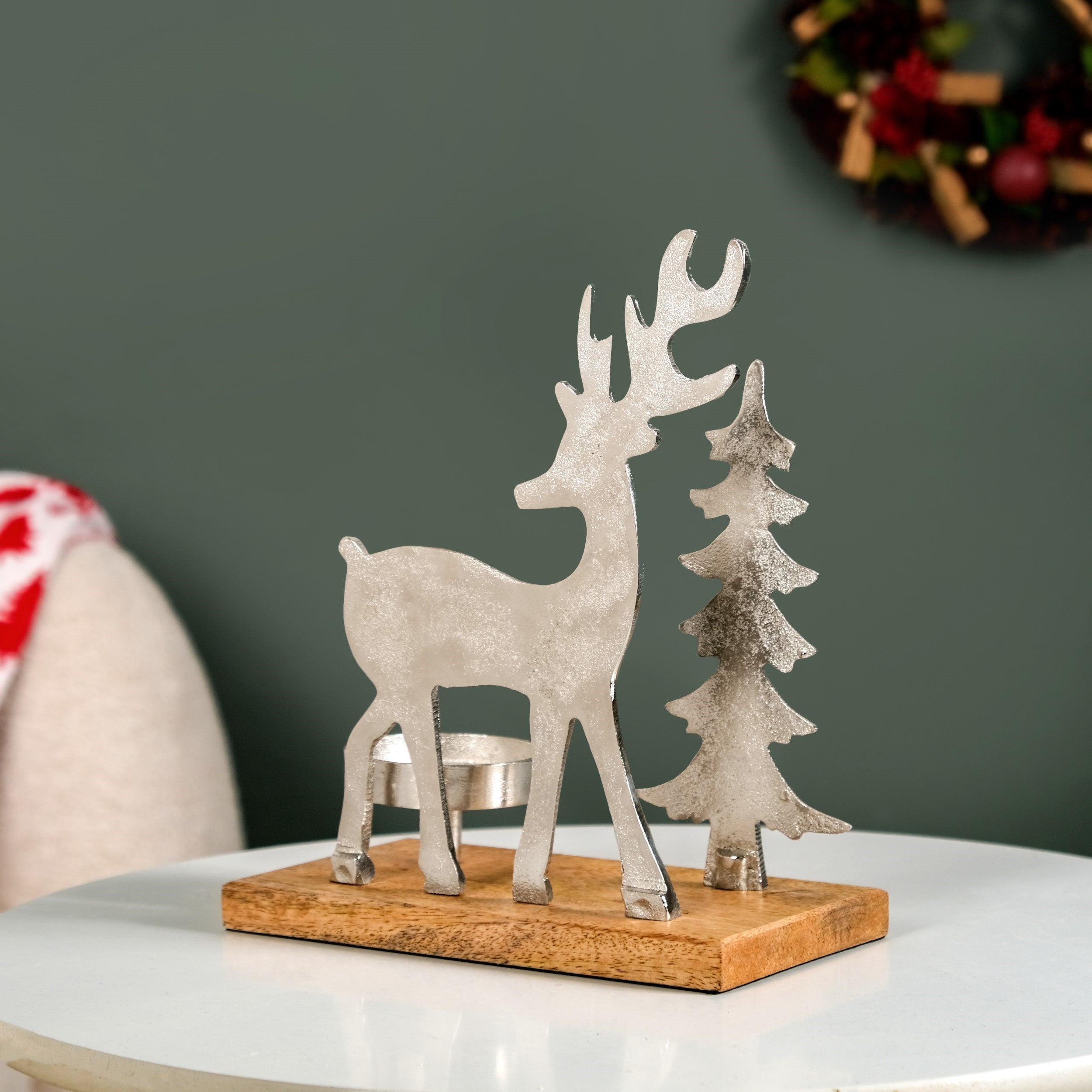 Nestasia Christmas Tree And Reindeer Candle Holder - view 8