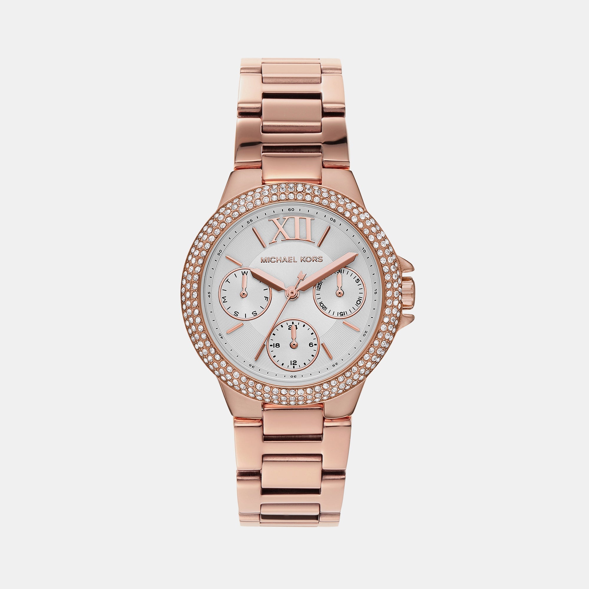 Michael Kors Camille Women Quartz White Dial Chronograph Stainless Steel Watch MK6845