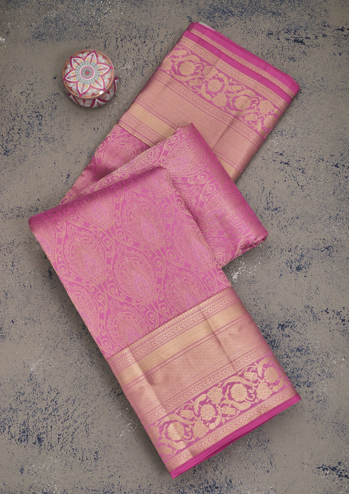 Koskii Mauve Zariwork Pure Silk Saree – Women's