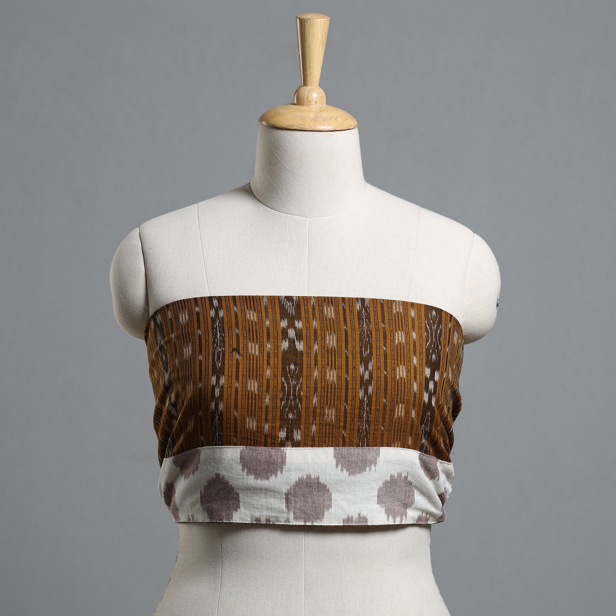 NOORI BAZAR Brown - Ikat Cotton Blouse Piece 82