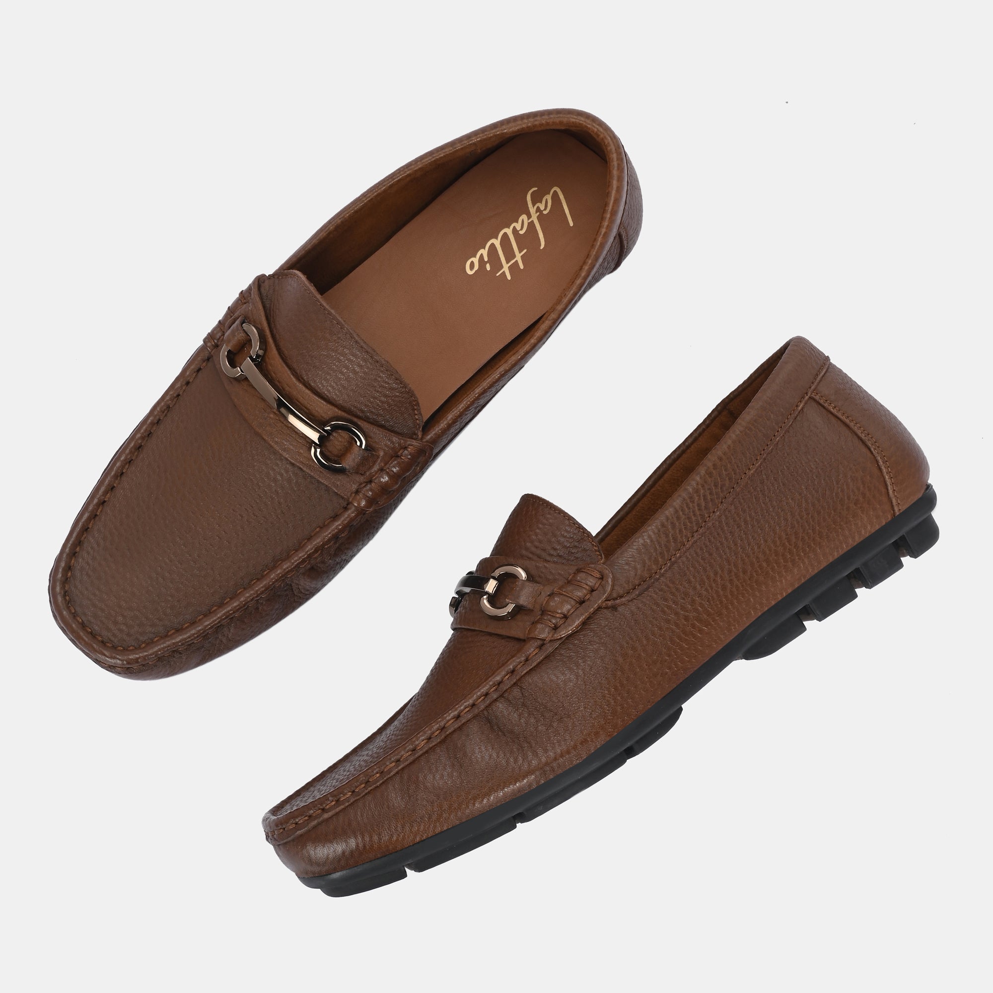 Pashmina Leather Loafers by Lafattio – Tan - view 10