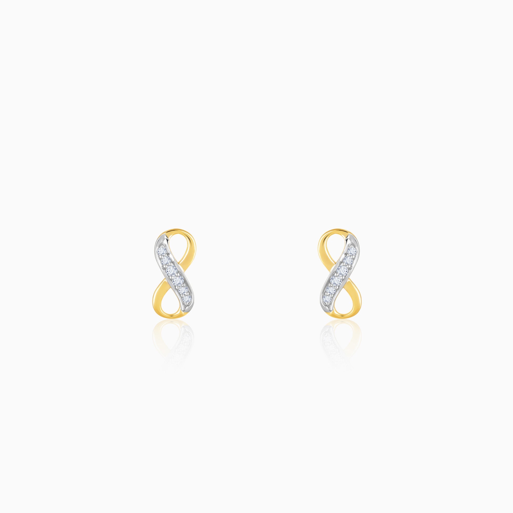 GIVA Jewellery Gold Infinity Grace Diamond Stud Earrings