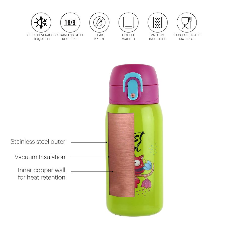 Cello Junior 375 Hot & Cold Stainless Steel Kids Water Bottle, 375ml - view 9