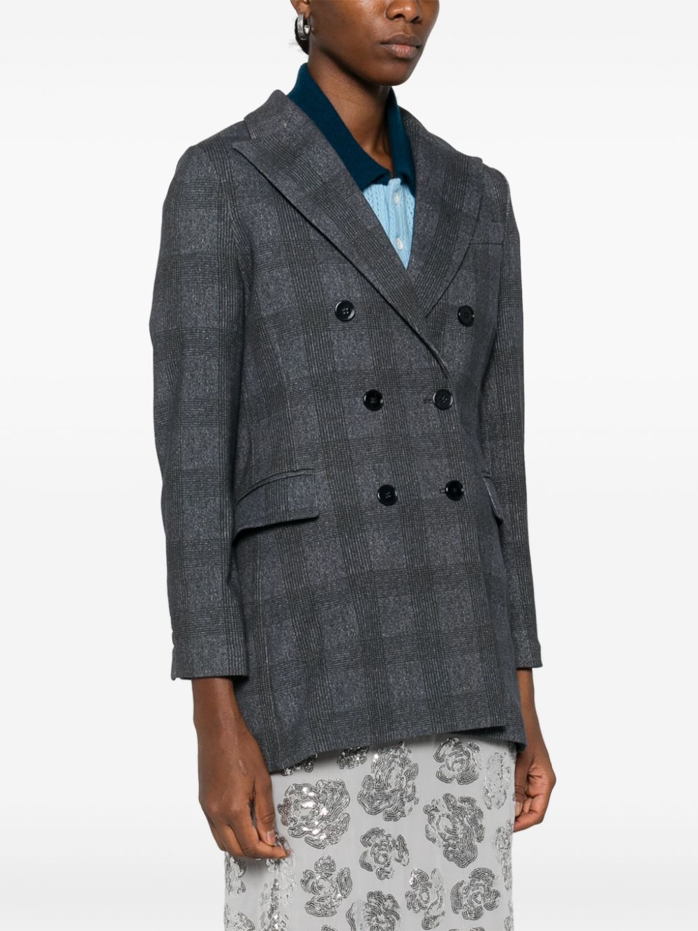 Circolo 1901 Cotton double-breasted jacket – Cotton 95% Elastane 5% - view 3
