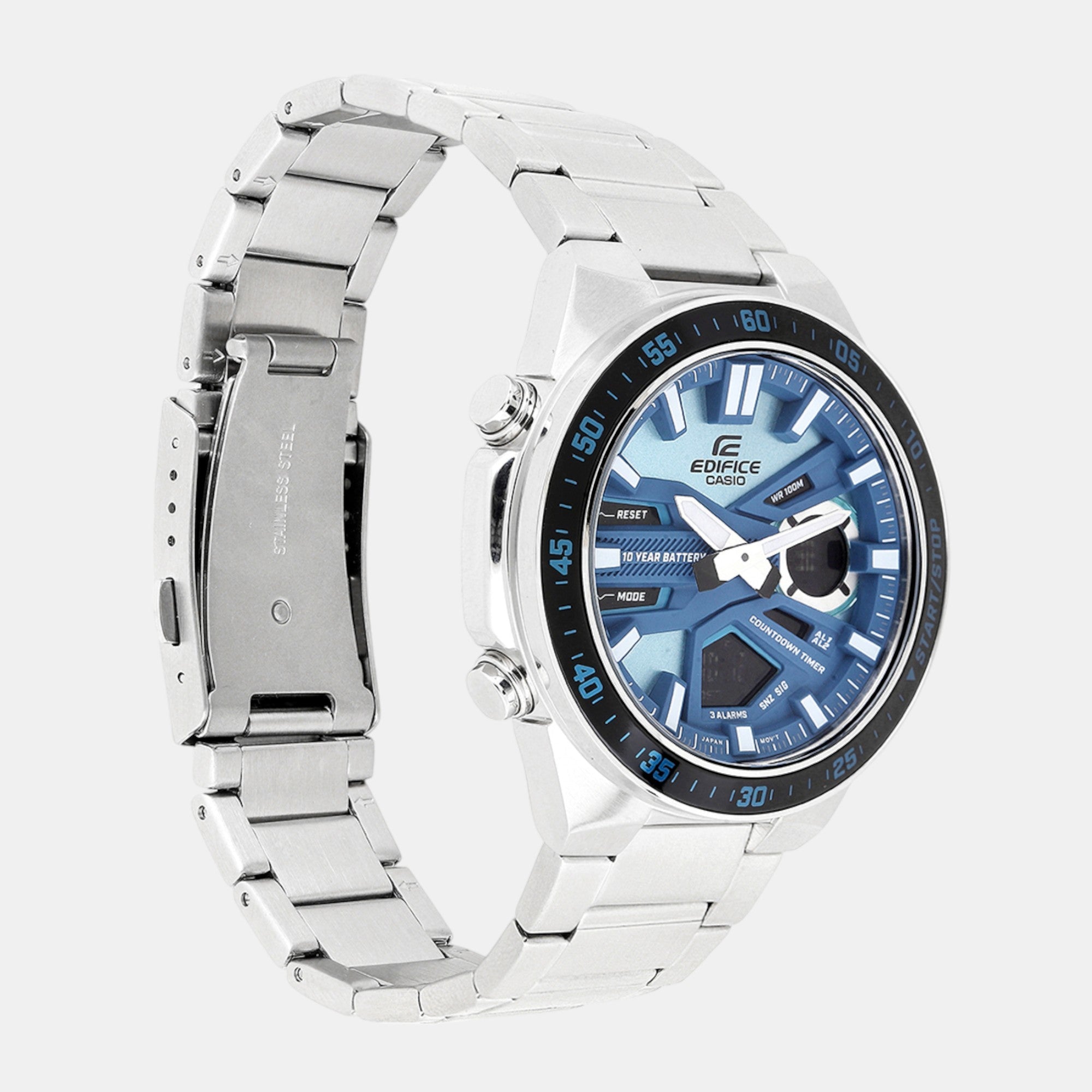 Casio Edifice Men Quartz Blue Dial Analog-Digital Stainless Steel Watch ED599 - view 3