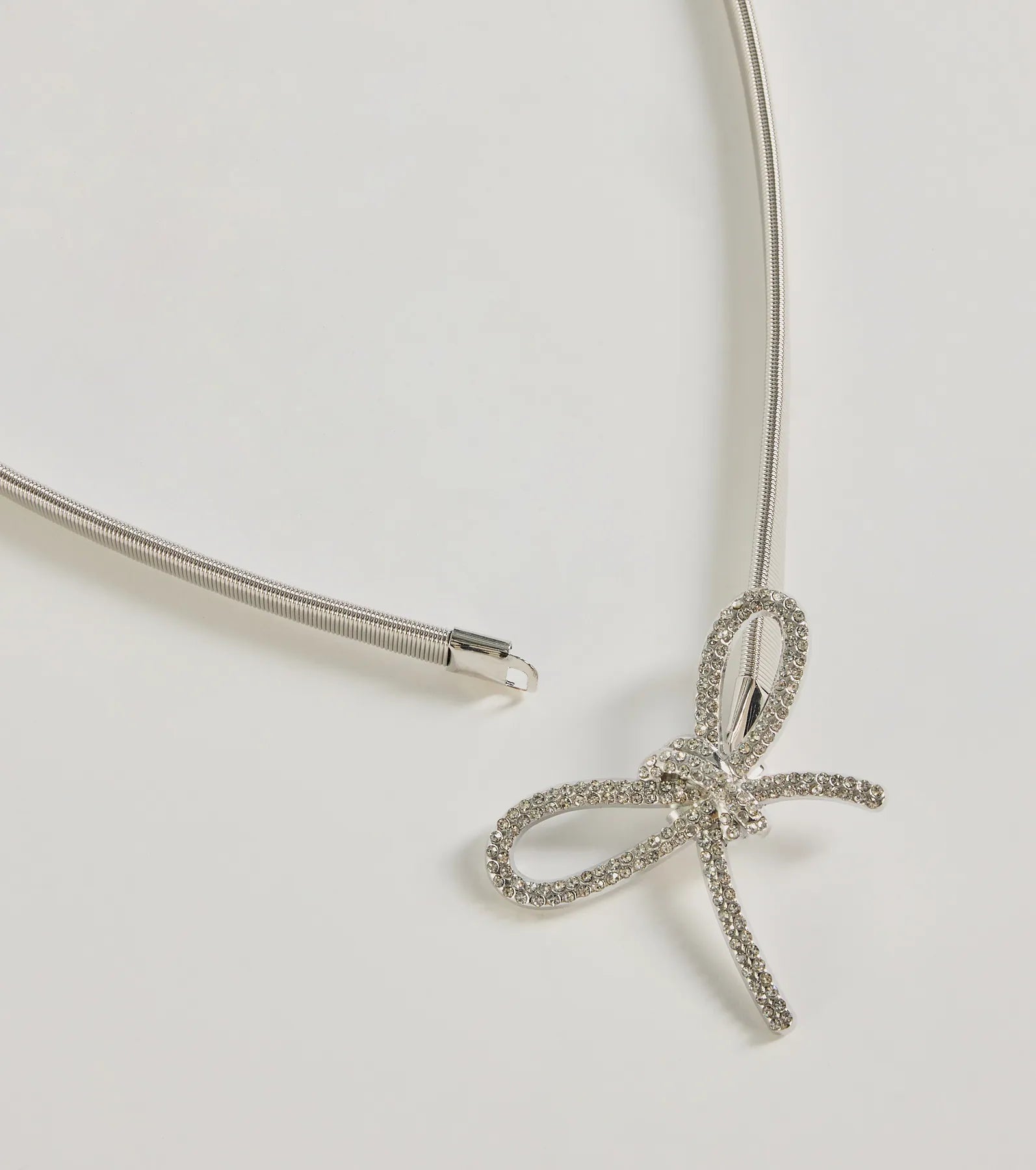 Windsor Gleaming Chic Rhinestone Bow Metal Coil Belt - view 2