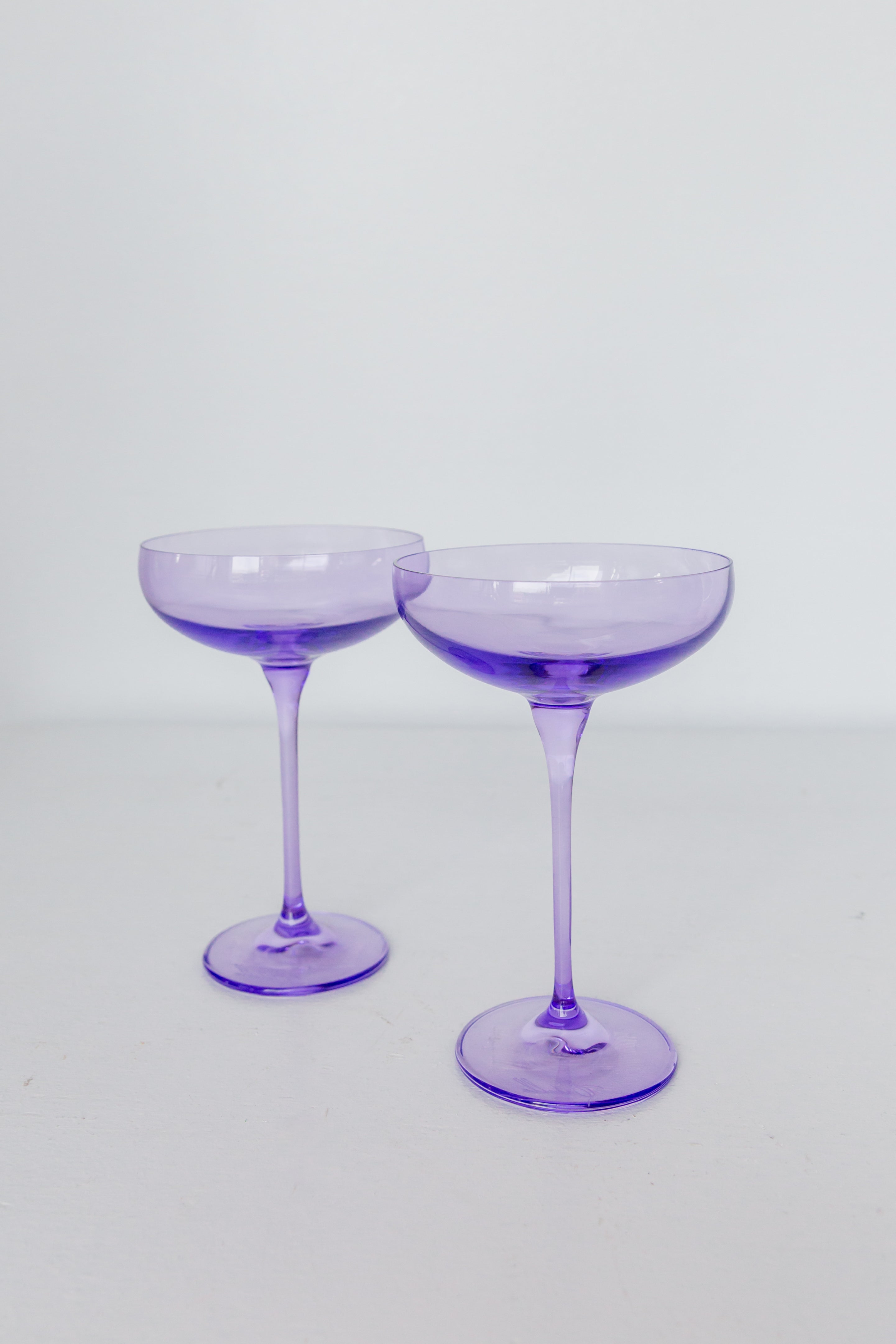 Estelle Colored Glass Estelle Colored Champagne Coupe Stemware - Set of 2 {Lavender}