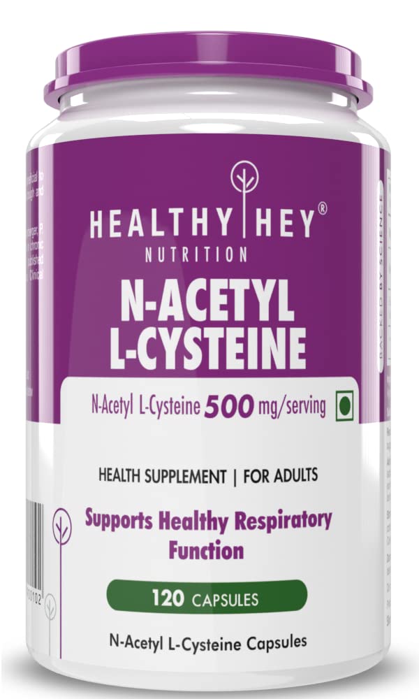 N-acetyl l-cysteine nac – Healthyhey Nutrition N-Acetyl L-Cysteine (NAC) - Non-GMO - Gluten Free -Pack of 120 Veg. Capsules
