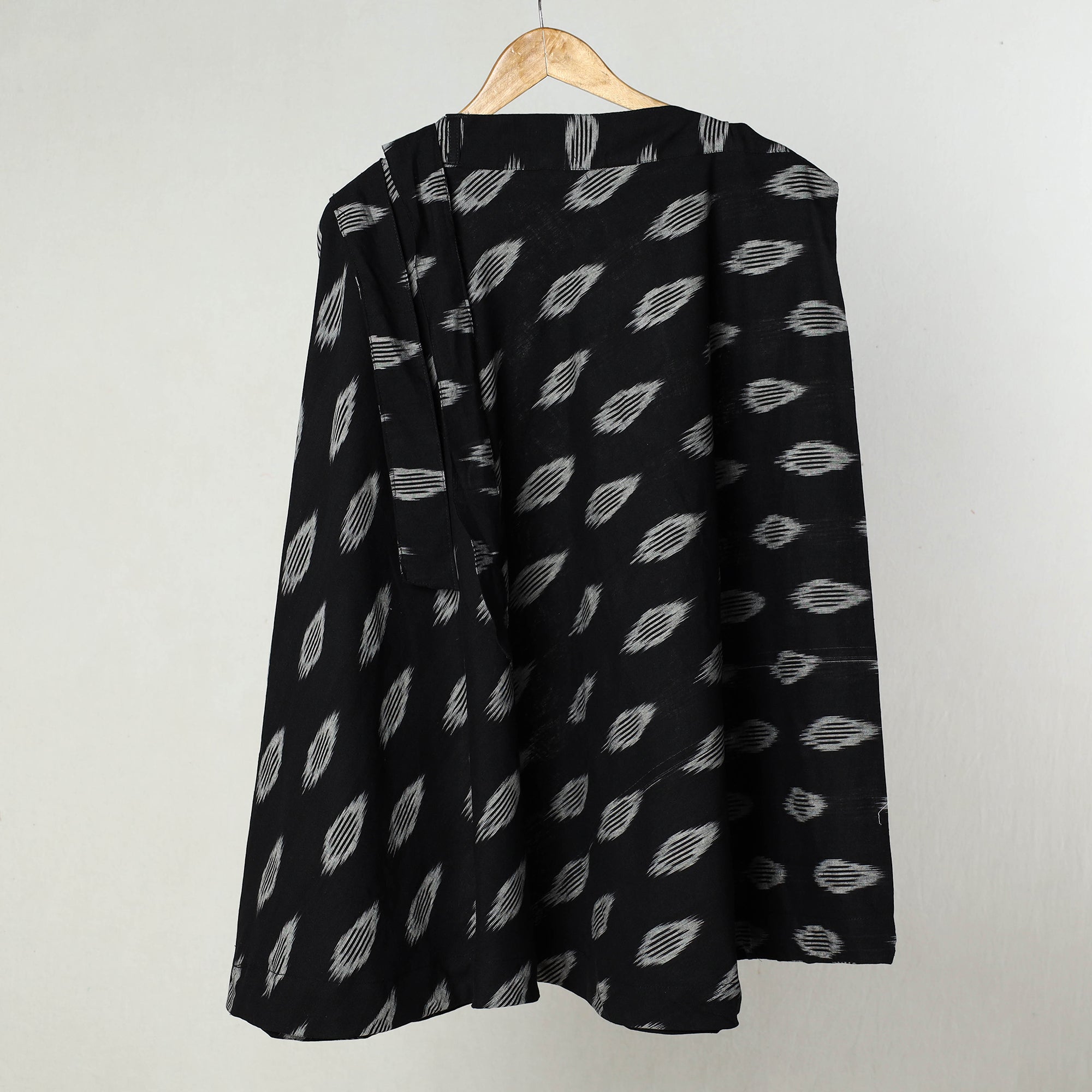 NOORI BAZAR Black - Wrap Around Cotton Pochampally Ikat Skirt 21