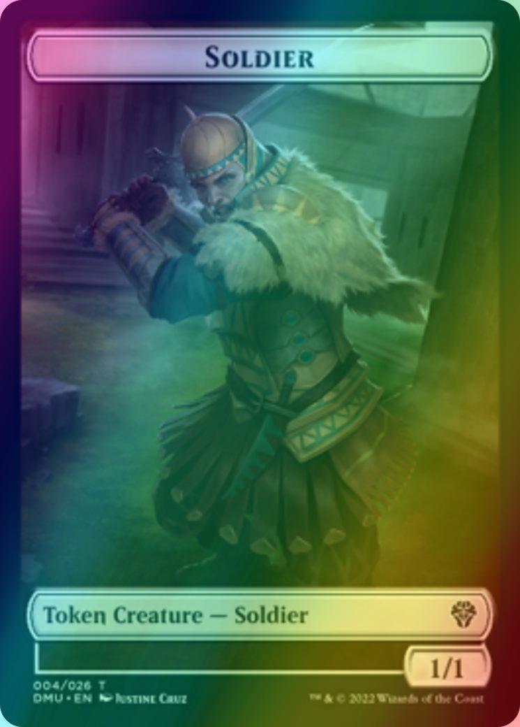 Magic Beast Token (16) // Soldier Token (04) [DMU/DMU Set Symbol] [Dominaria United: Tokens] [Foil] - view 2
