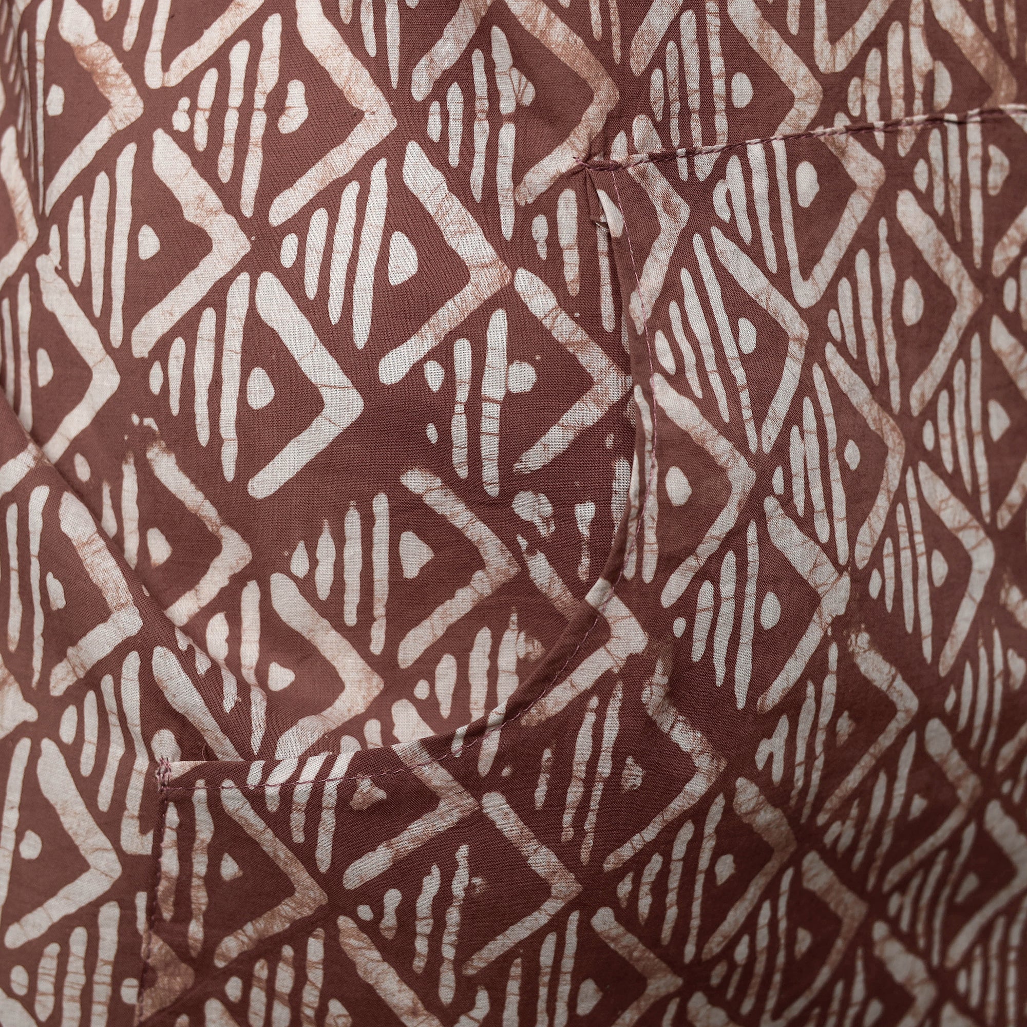 JALPARI Brown - Hand Batik Print Cotton Apron with Pocket 09 - view 4