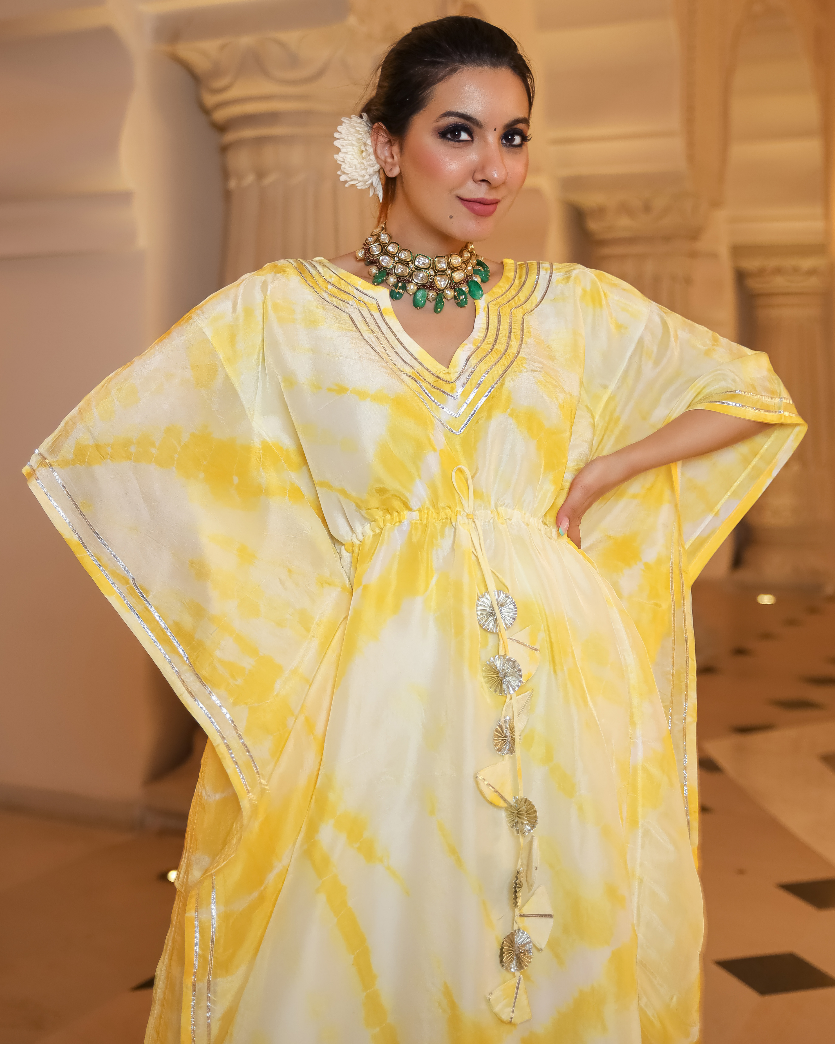 Aachho Mango Curve Tie Dye Kaftan Set - view 2