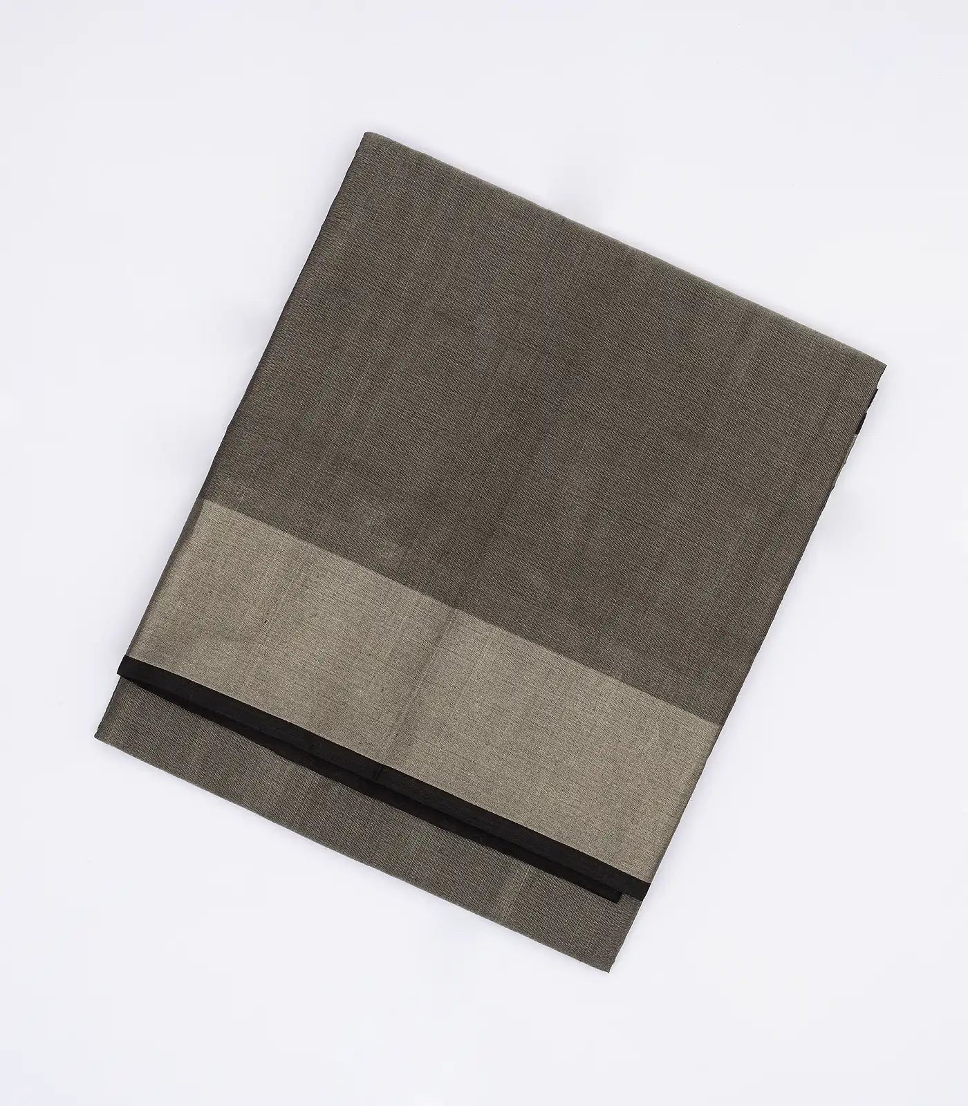 RmKV Dark Grey Handloom Plain Uppada Silk Saree With Zari Border