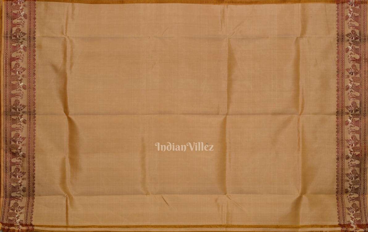 IndianVillèz Beige Handwoven Baluchari Silk Saree - view 4