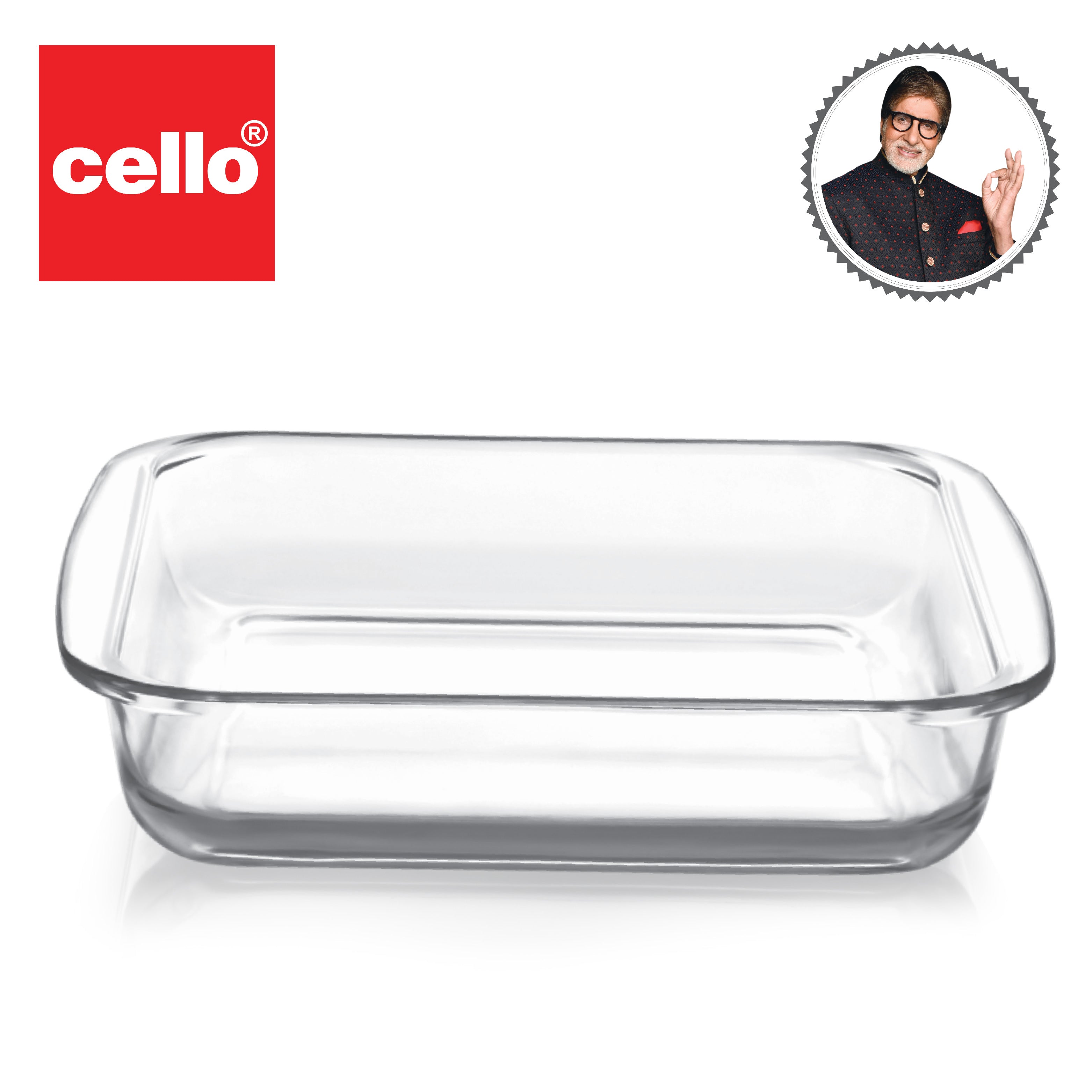 Cello Laura Square Glass Baking Dish, 1700ml – Clear - view 6