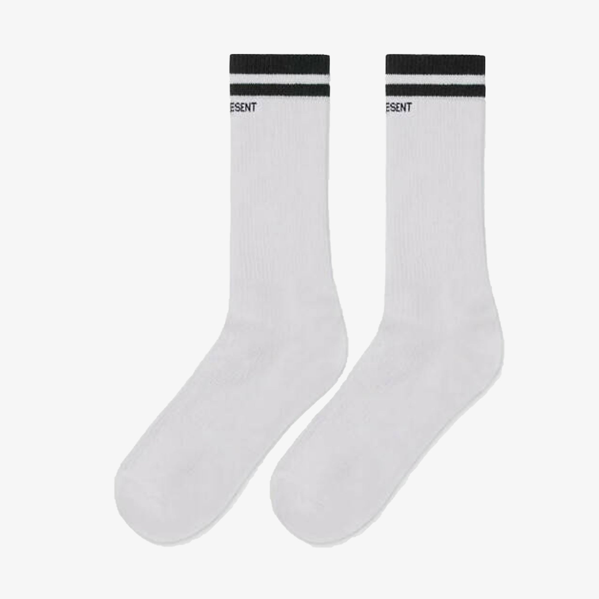 Represent | COLLEGE SOCKS { BLACK/WHITE - view 2