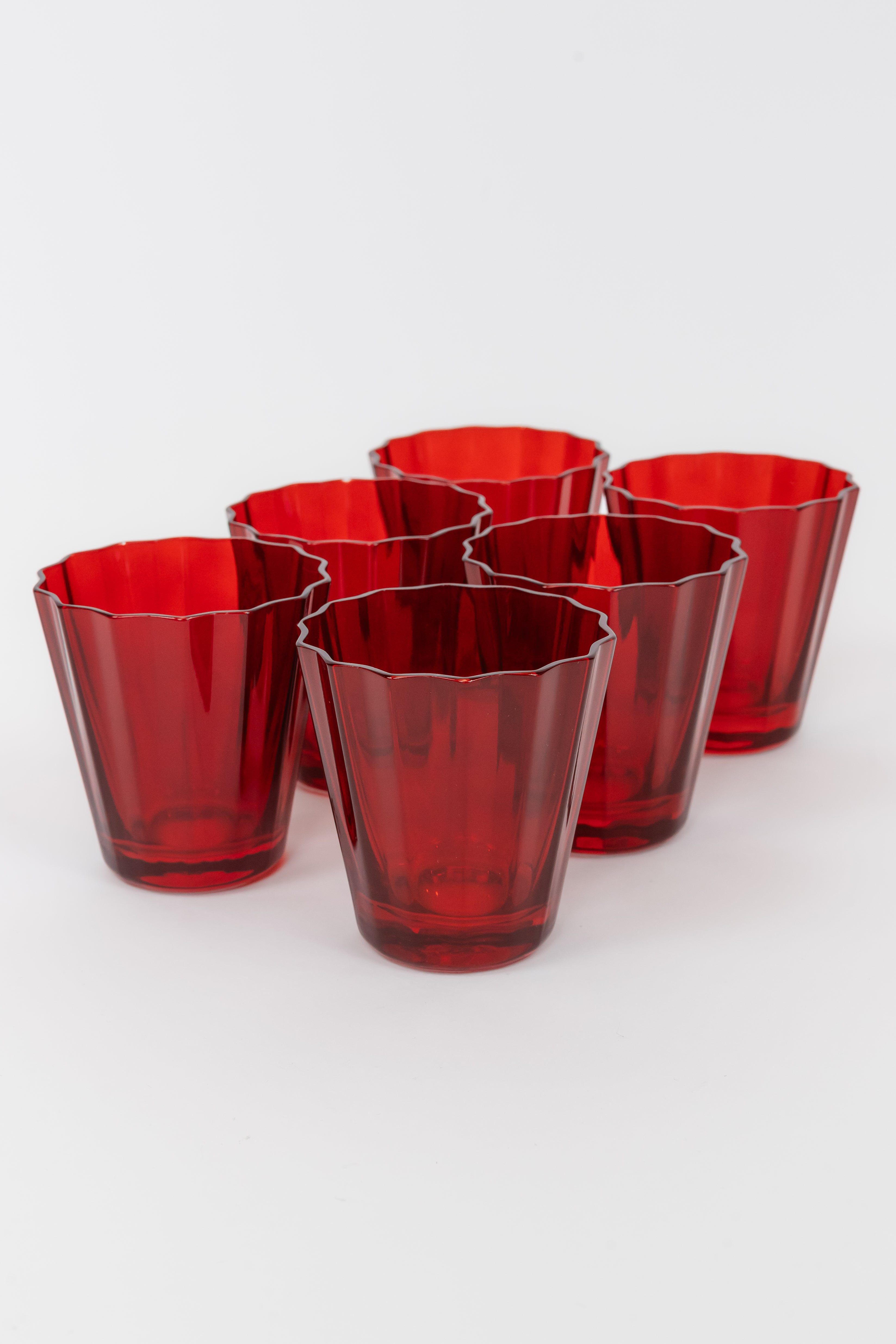 Estelle Colored Glass Estelle Colored Sunday Low Balls - Set of 6 {Red} - view 2