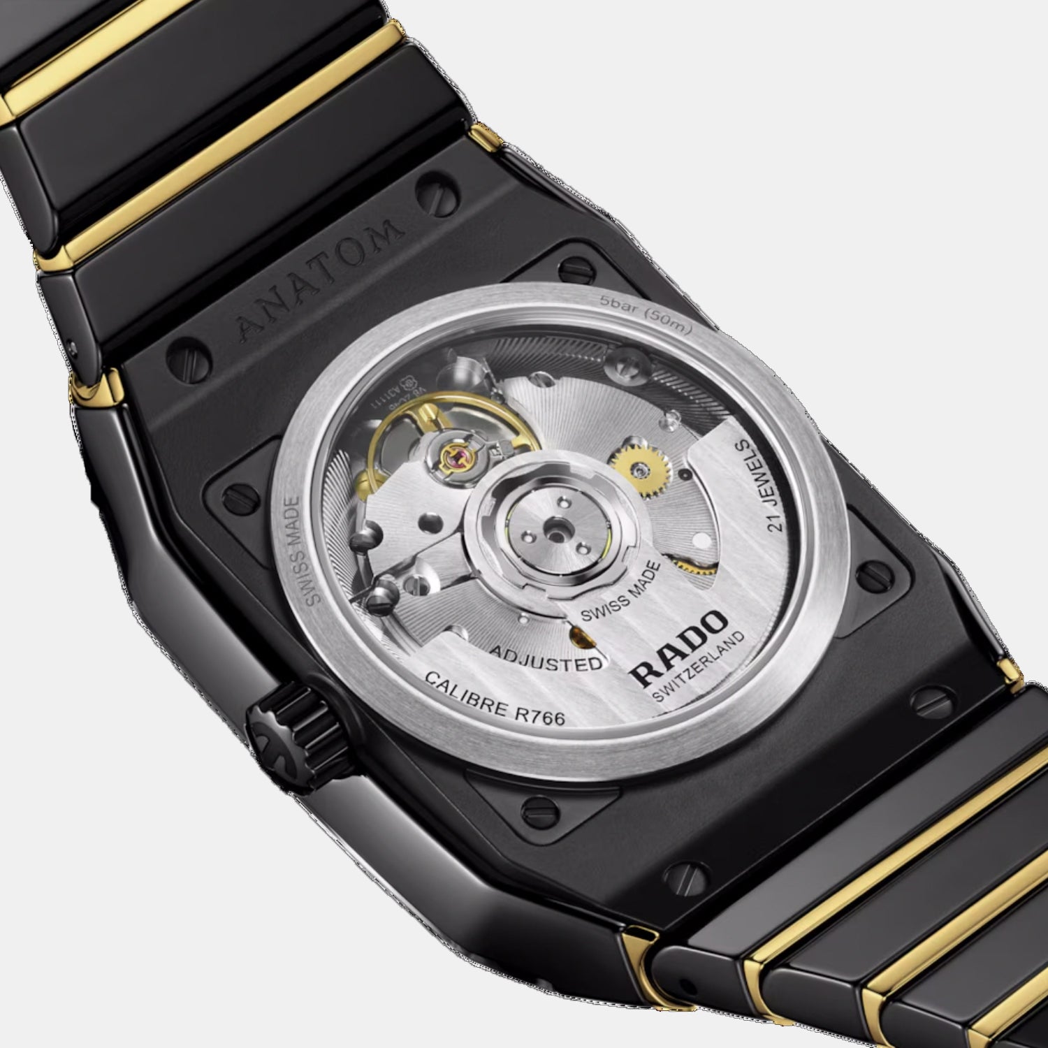 Rado Anatom Unisex Automatic Black Dial Analog Ceramic Watch R10200152 - view 3