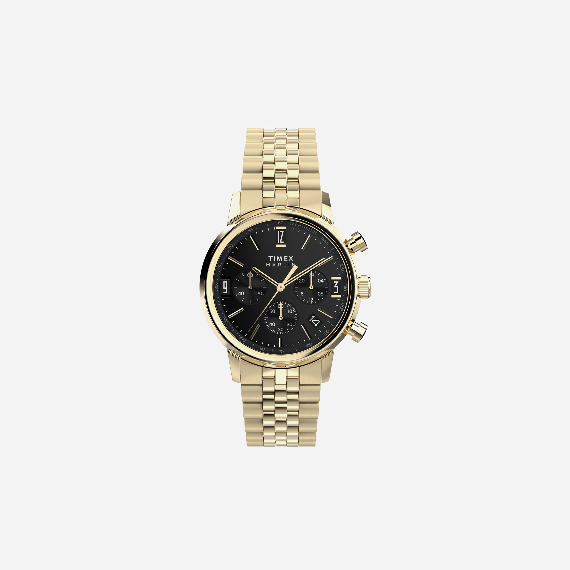 Timex Marlin 40mm Men Black Round Dial Analog Gold Tone/ Black Watch