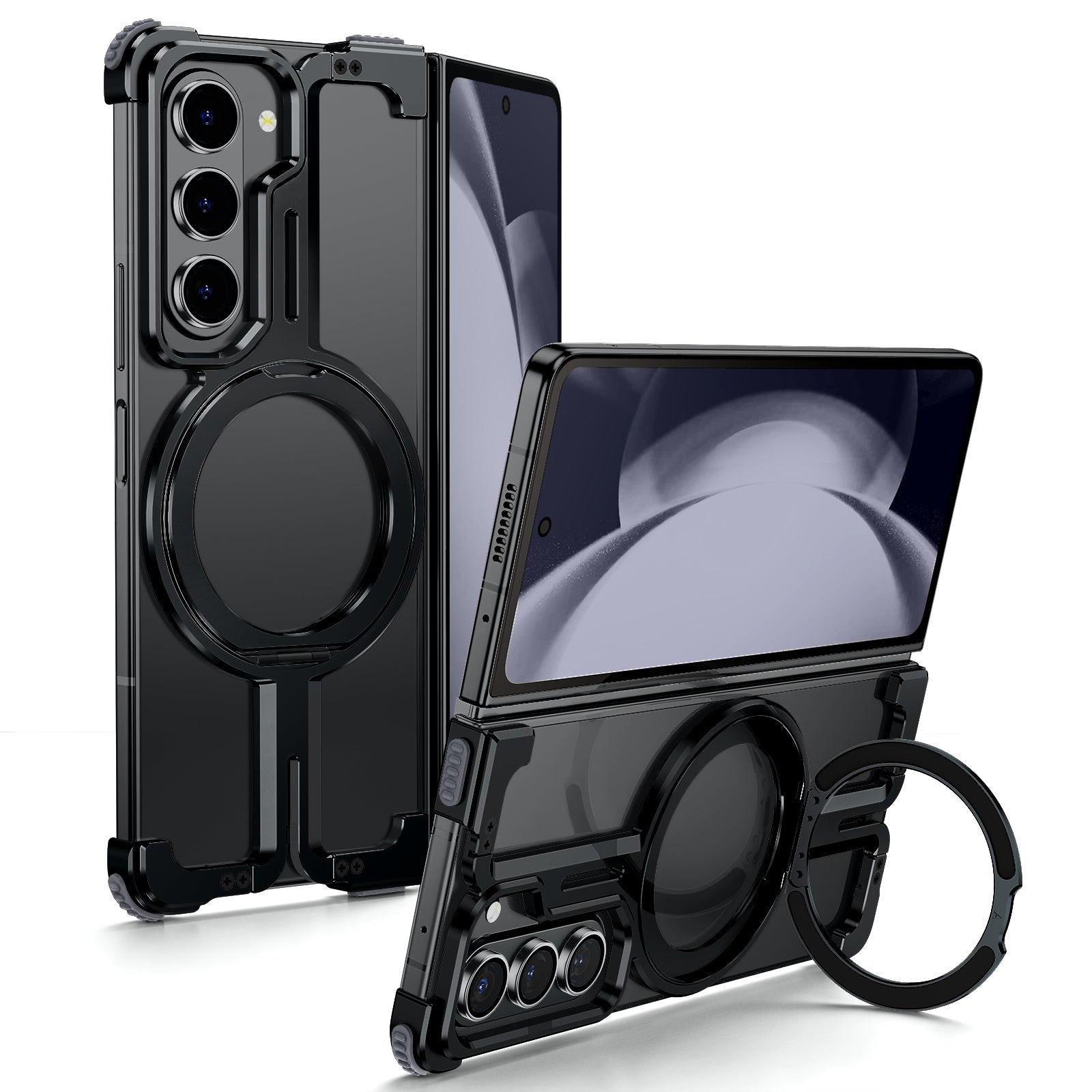Million Cases Galaxy Z Fold Series Pivot Guard Magnetic Ring Stand Case