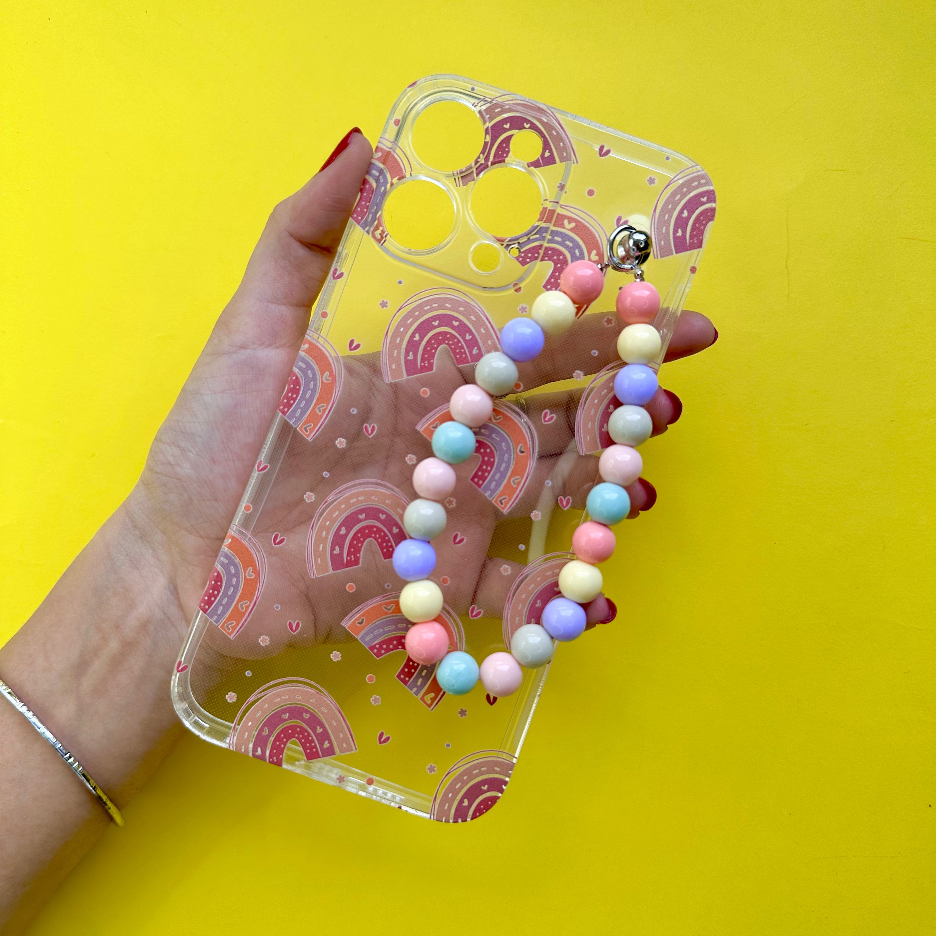 Casebasket Dreambow Transparent Pastel Fall Chain Phone Cover