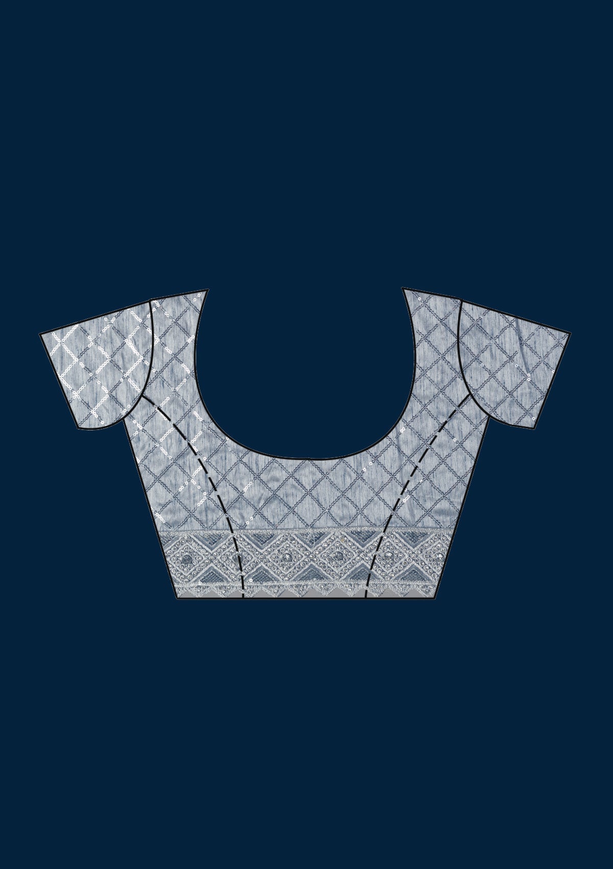 Koskii Grey Stonework Semi Crepe Saree – Women's - view 9