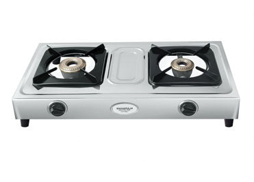 Maharaja Whiteline Trendy Plus 2 Burner Glass Top Gas Stove | Silver - view 4