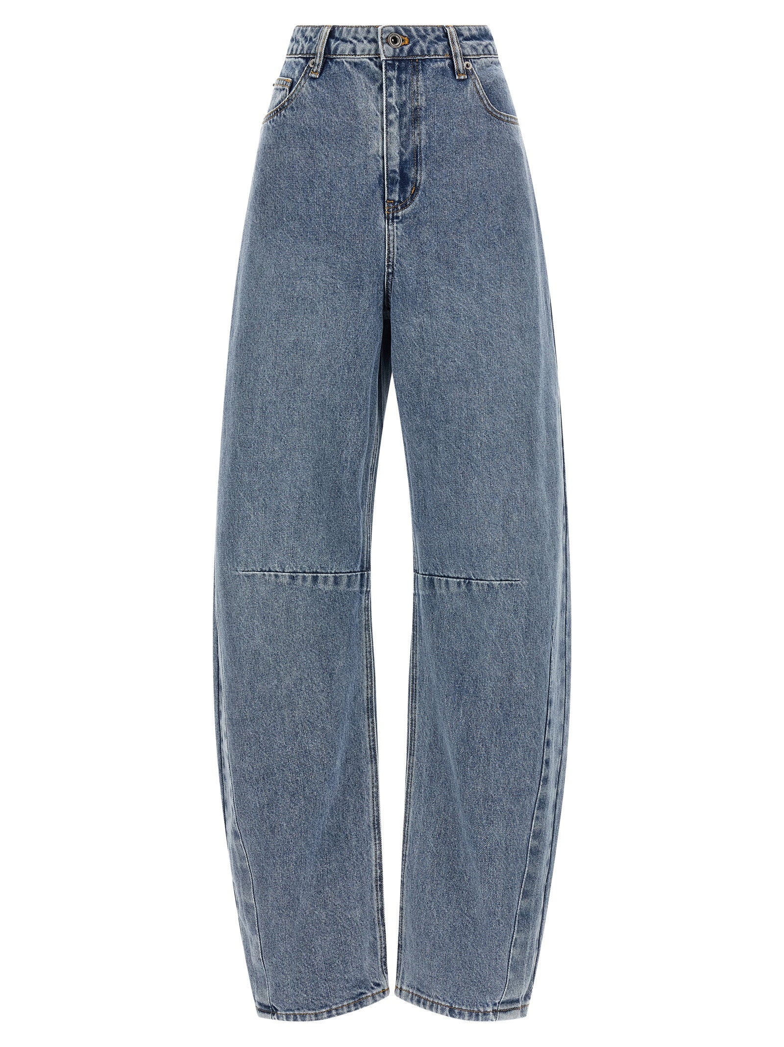 Self-Portrait Blue Barrel Leg Jeans – 100% cotton